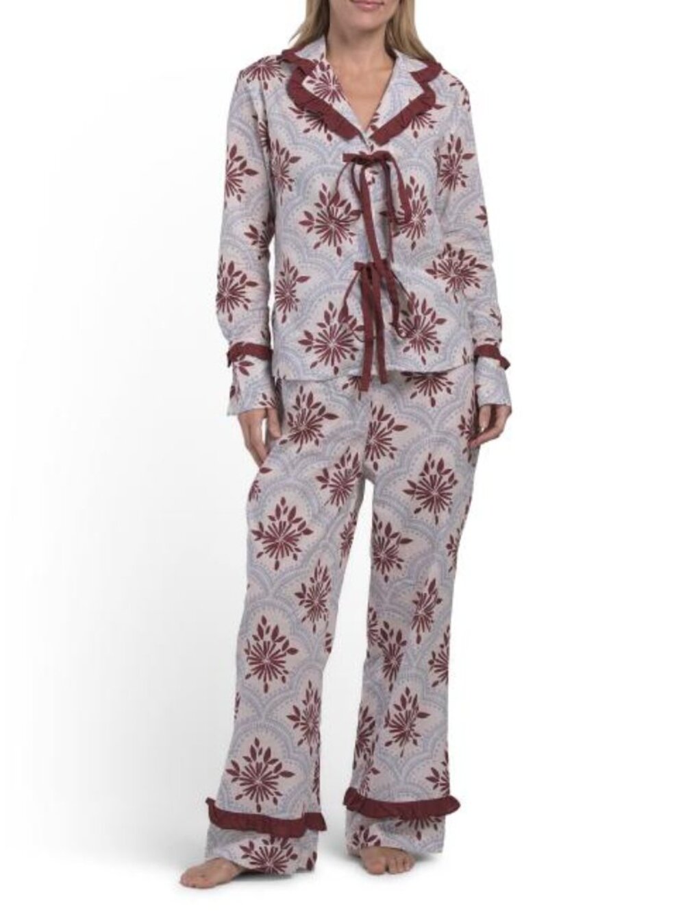 CAMBRIDGE & COTTON 2pc Poplin Heritage Bloom Pajama Set